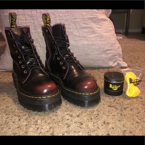 Dr. Marten Jadon Boots Cherry Red - Like New